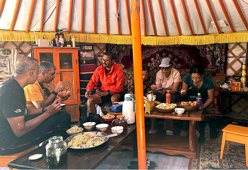 at Mongolian nomadic family